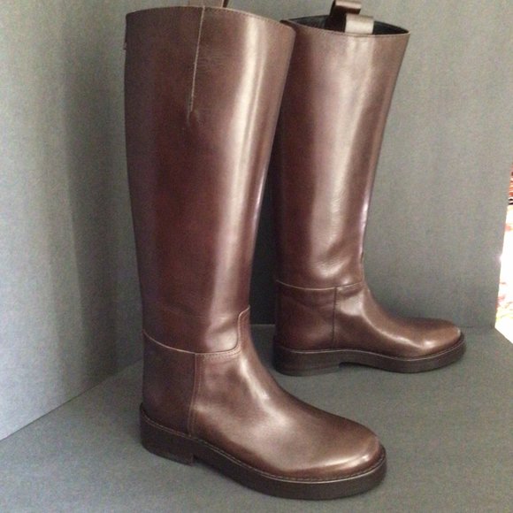 NWT ANN DEMEULEMEESTER women's brown leather riding boots sz 39IT/ 9US